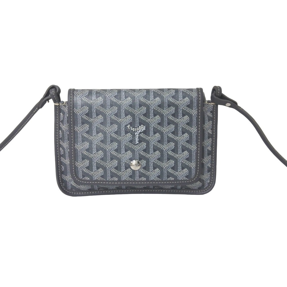 Goyard Bag Wallet Pouch Shoulder Plumet Leather Gray